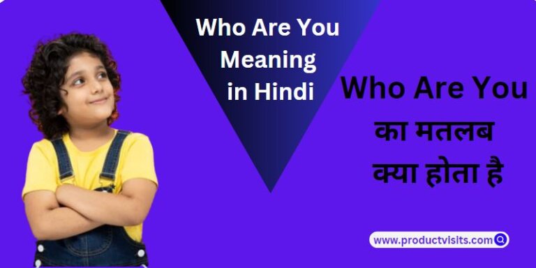 Who Are You meaning in hindi